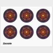 Sticker Rond Motif fractal mystique magique (Feuille)