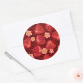 Sticker Rond Motif fraise 2 2 (Enveloppe)