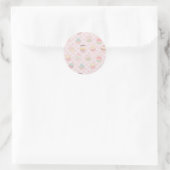 Sticker Rond Motif Gâteau Rose Gingham (Sac)