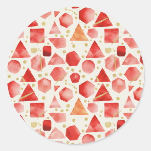 Sticker Rond Motif géométrique à l'aquarelle Crème de soleil et