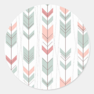 Sticker Rond Motif géométrique de style rétro