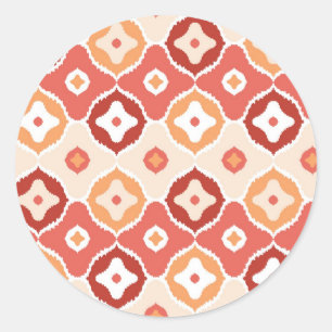 Sticker Rond Motif géométrique d'ikat d'or