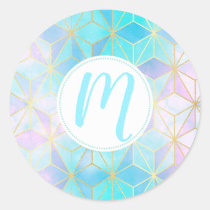 Sticker Rond Motif géométrique en verre Iridescente