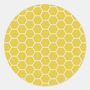 Sticker Rond Motif géométrique jaune à la mode d'hexagone de