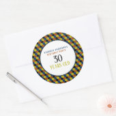 Sticker Rond Motif géométrique lumineux, fête d'anniversaire mo (Enveloppe)