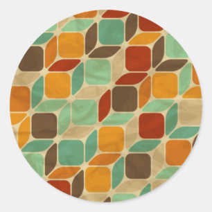 Sticker Rond Motif géométrique rétro 4