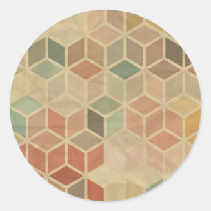 Sticker Rond Motif géométrique rétro 5