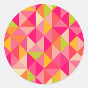 Sticker Rond Motif géométrique triangles