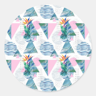 Sticker Rond Motif géométrique tropical