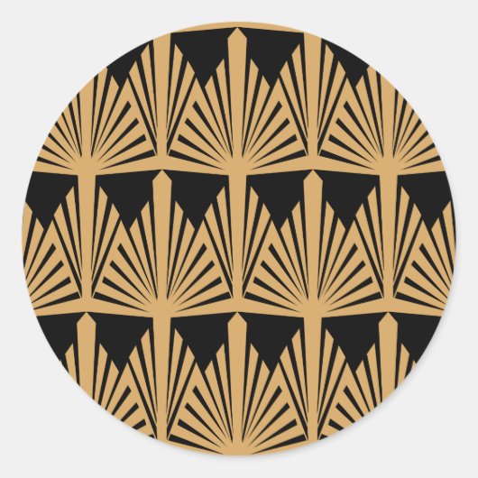 Sticker Rond Motif Gold et Black Art Déco (Devant)