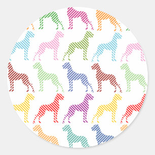 Sticker Rond Motif Grand Danois frais