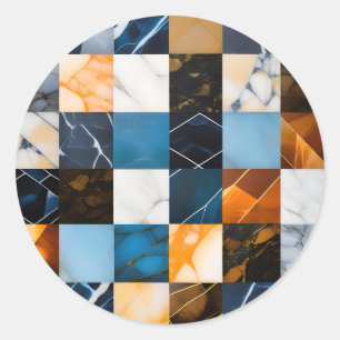 Sticker Rond Motif Gras marbrées