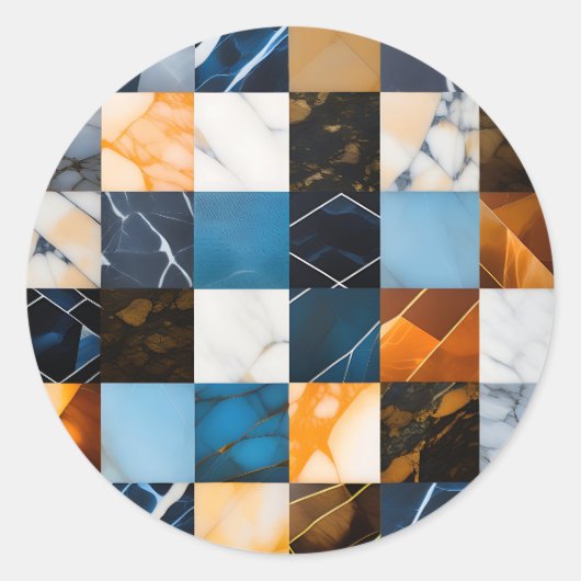 Sticker Rond Motif Gras marbrées (Devant)