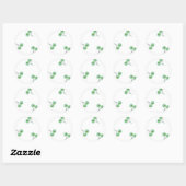 Sticker Rond Motif Green Cherry (Feuille)