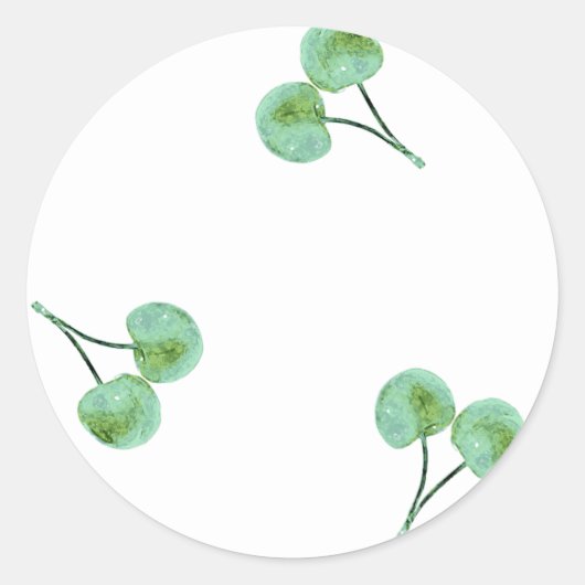 Sticker Rond Motif Green Cherry (Devant)