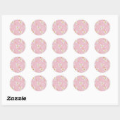 Sticker Rond Motif Hedwig Rose Solstice (Feuille)