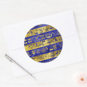 Sticker Rond Motif hiéroglyphes d'Égypte dorée (Enveloppe)
