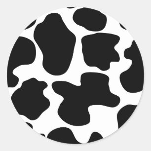 Sticker Rond Motif imprimé vache