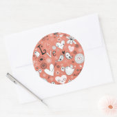 Sticker Rond Motif Inséparable (Enveloppe)