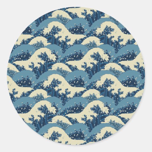 Sticker Rond Motif japonais (Devant)