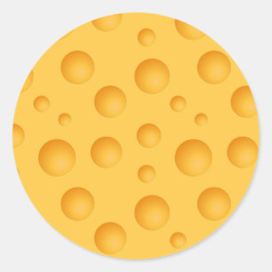 Sticker Rond Motif jaune de fromage
