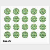 Sticker Rond Motif jaune vert géométrique (Feuille)