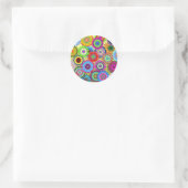 Sticker Rond Motif kaléidoscope coloré (Sac)