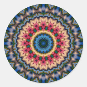 Sticker Rond Motif kaléïdoscopique de tuile de mosaïque moderne
