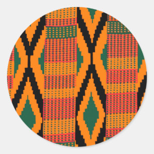 Sticker Rond Motif Kente