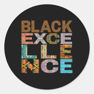Sticker Rond Motif Kente pour l'excellence noire