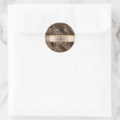 Sticker Rond Motif léopard Bronze Noir Monogramme (Sac)