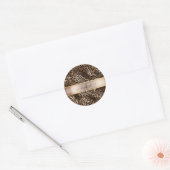 Sticker Rond Motif léopard Bronze Noir Monogramme (Enveloppe)