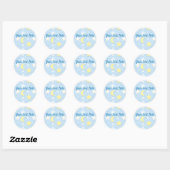 Sticker Rond Motif Lune & Étoiles (Feuille)