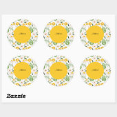 Sticker Rond Motif marguerite Modèle jaune (Feuille)