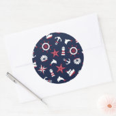 Sticker Rond Motif marin nautique (Enveloppe)