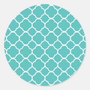 Sticker Rond Motif marocain Turquoise classique