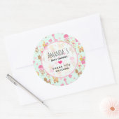 Sticker Rond Motif mignon avec Animaux et Jouets heureux (Enveloppe)