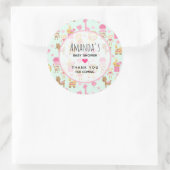 Sticker Rond Motif mignon avec Animaux et Jouets heureux (Sac)