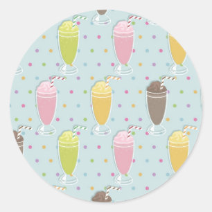 Sticker Rond Motif Milkshake