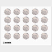 Sticker Rond Motif moderne en marbre noir gris rose (Feuille)