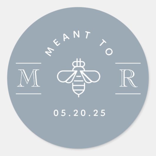 Sticker Rond Motif moderne pour Bee Honey Mariage Faveur Dusty  (Devant)