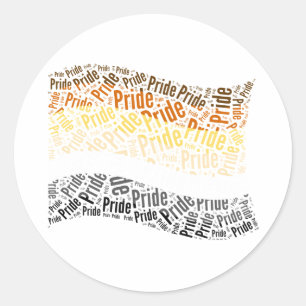 STICKER ROND MOTIF MOT DRAPEAU