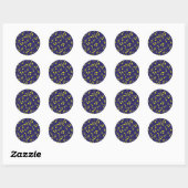 Sticker Rond Motif musical (Feuille)