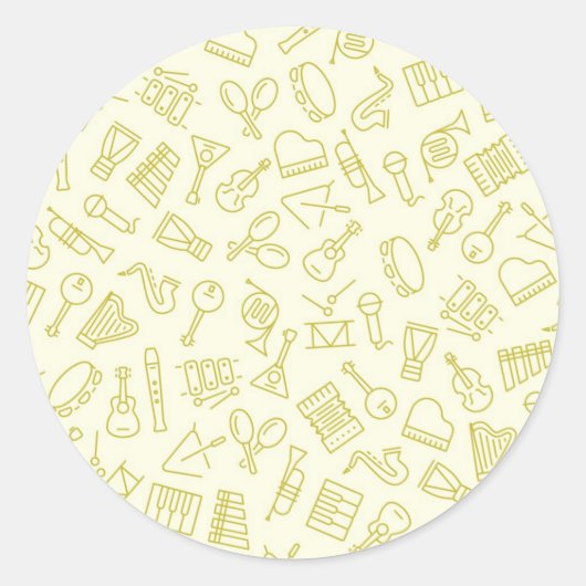 Sticker Rond Motif musical (Devant)