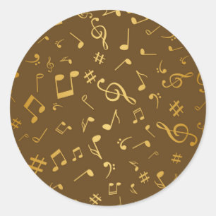 Sticker Rond Motif musical