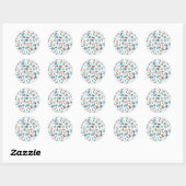 Sticker Rond Motif musical (Feuille)
