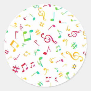 Sticker Rond Motif musical