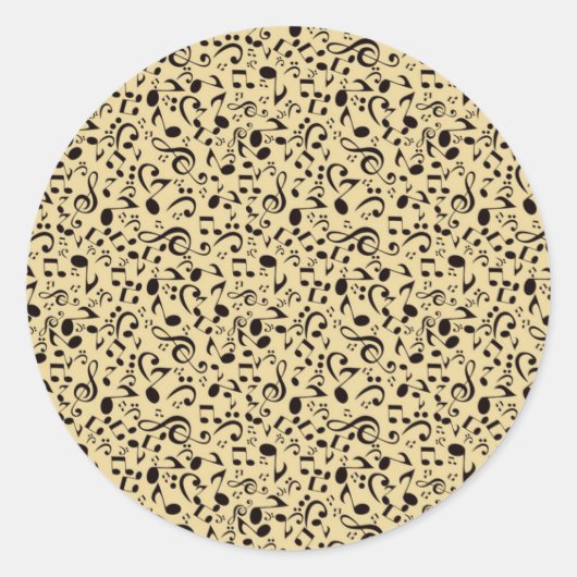 Sticker Rond Motif musical (Devant)