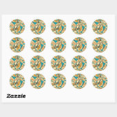 Sticker Rond Motif musical (Feuille)