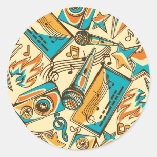 Sticker Rond Motif musical